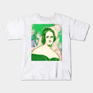 Mary Shelley Green Portrait | Mary Shelly Artwork 8 Kids T-Shirt